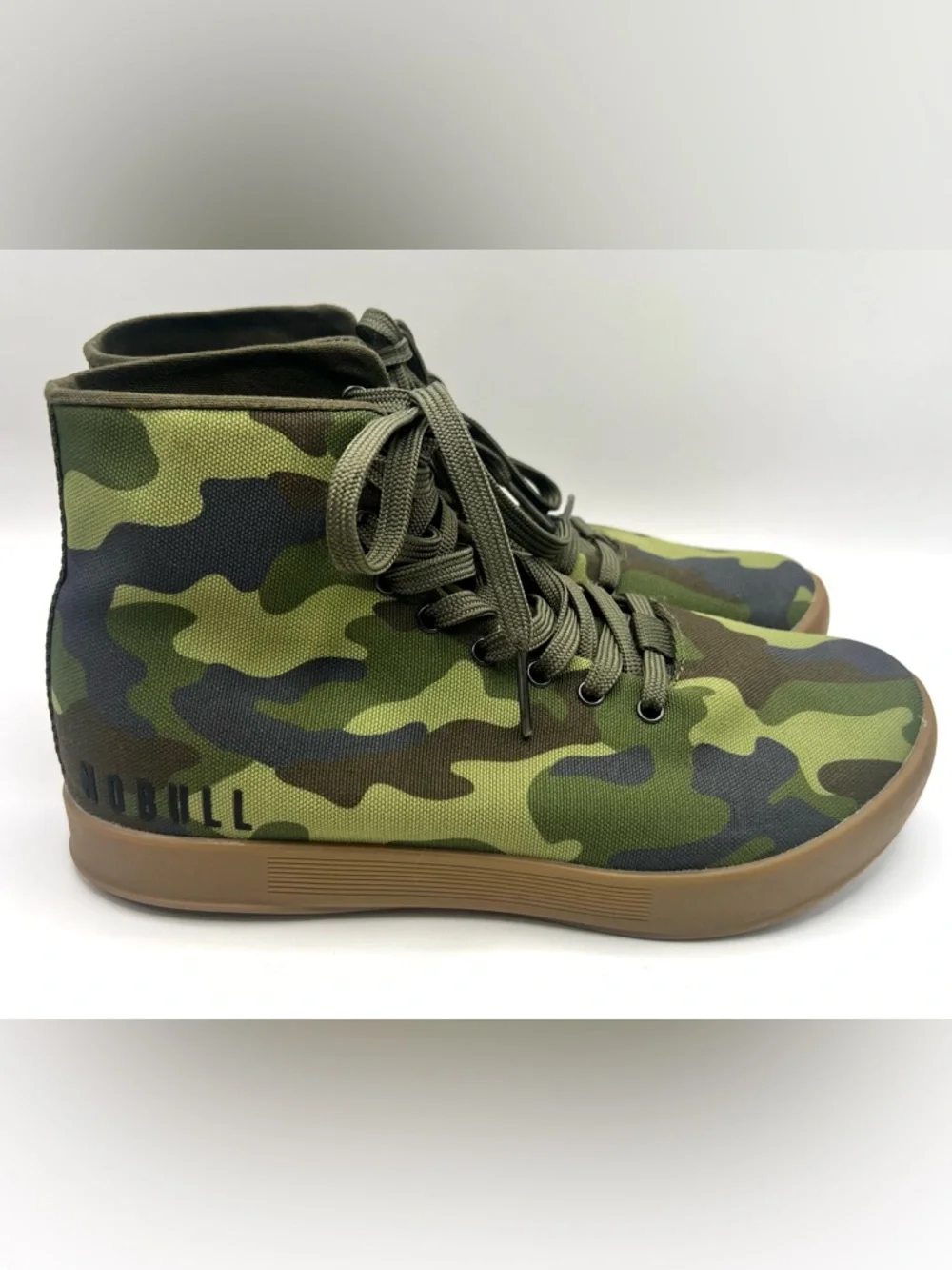NOBULL Olive‎ & Green Camo High-Top Sneakers, M-6.5/W-8